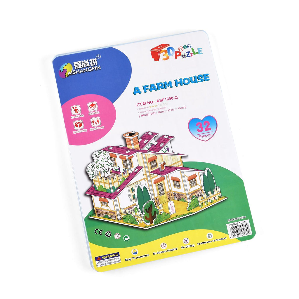 DIY 3D Set Haus zum Basteln und Dekorieren, 18x17x15 cm