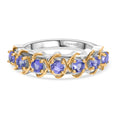 D joy Tansanit Ring 925 Silber platiniert und vergoldet (Größe 21.00) ca. 0.71 ct