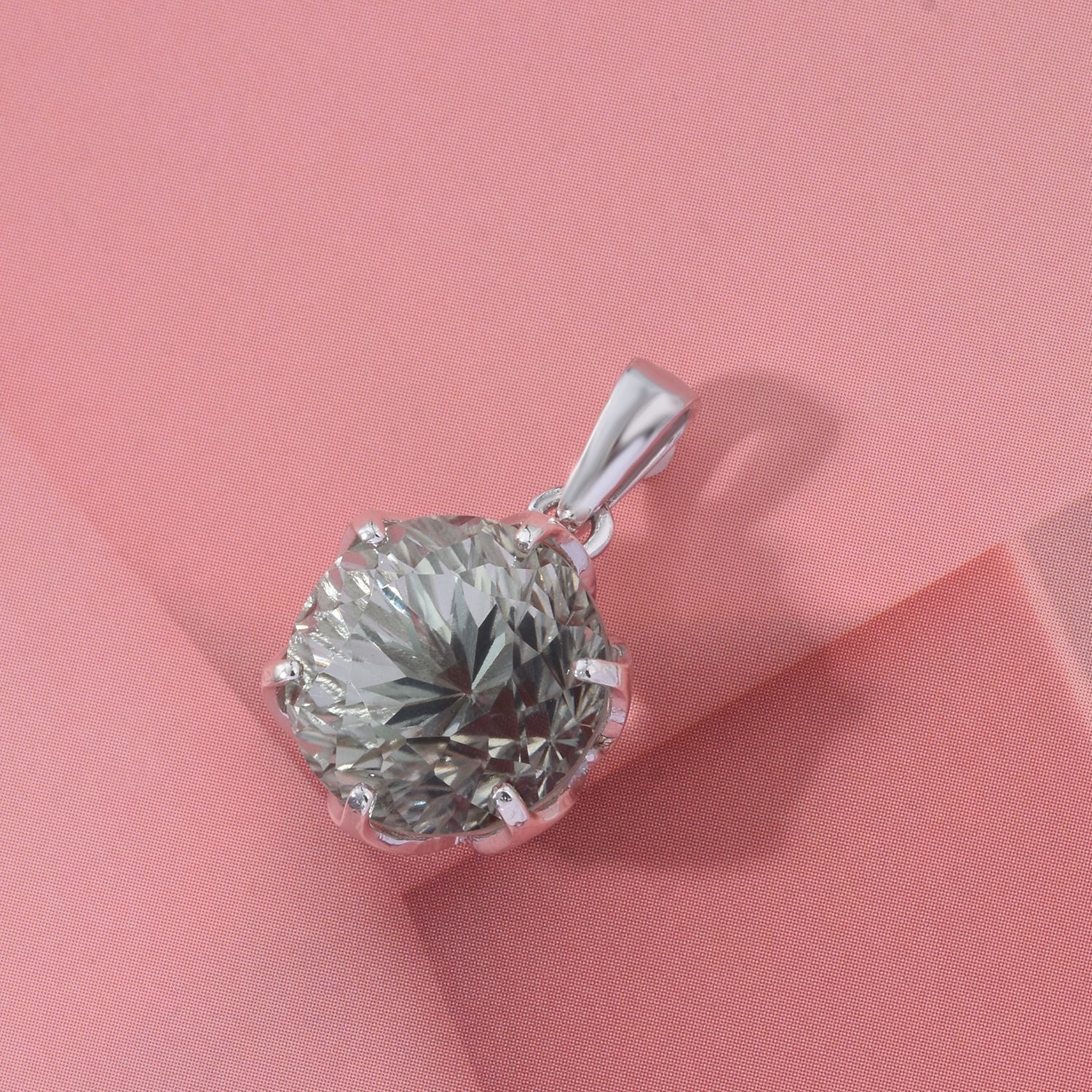 ShopLC Exklusiv: Millennial-Schliff, Prasiolith Anhänger, 925 Silber rhodiniert ca. 6,30 ct.