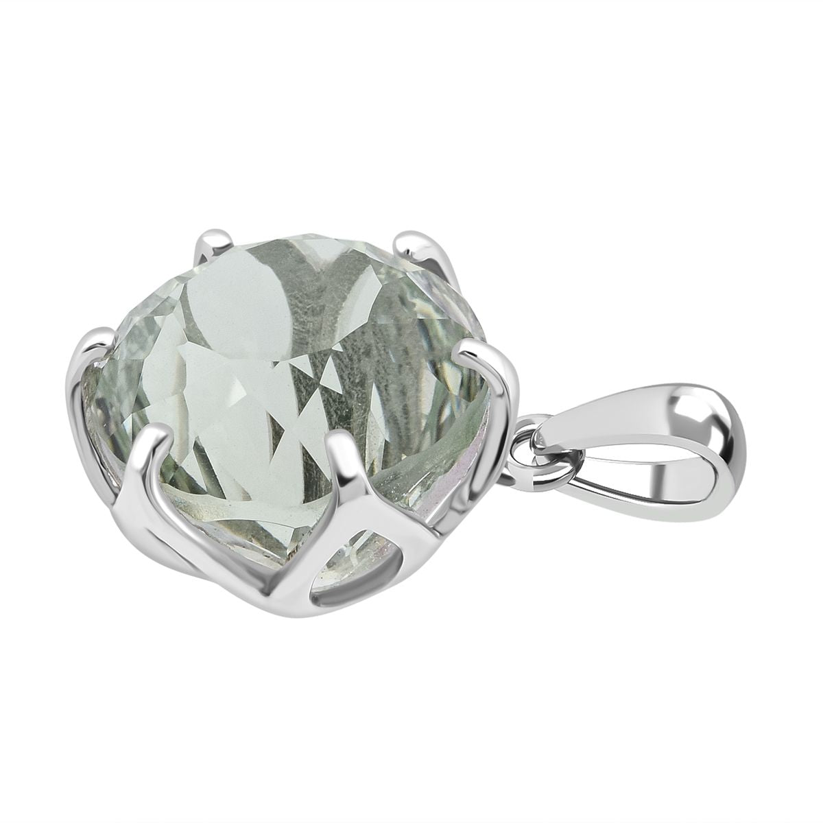 ShopLC Exklusiv: Millennial-Schliff, Prasiolith Anhänger, 925 Silber rhodiniert ca. 6,30 ct.