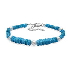 Türkis, Süßwasser Perle Armband ca. 19 cm + 5 cm Extender, 925 Silber rhodiniert