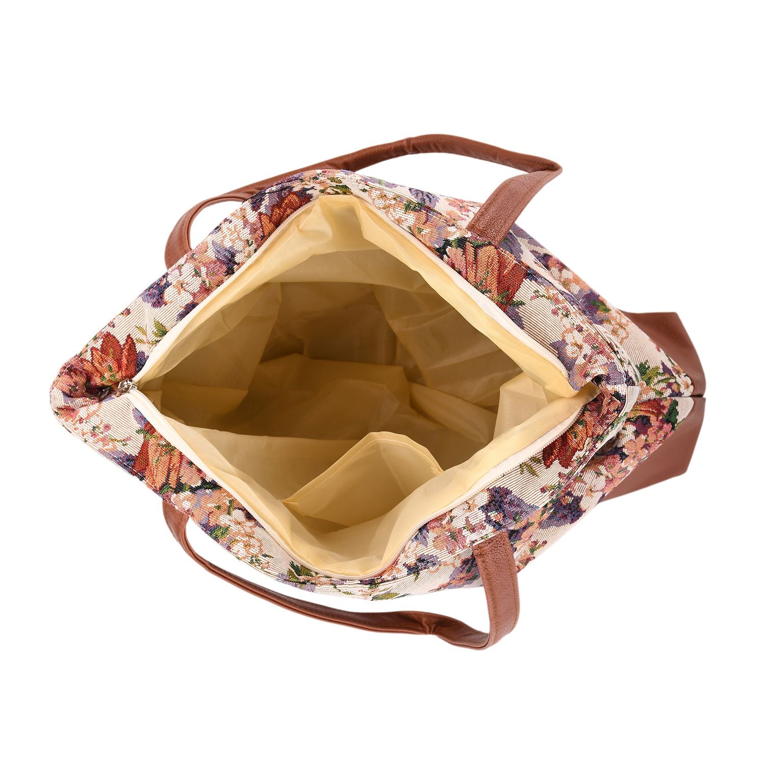 Schultertasche mit Blumenprint, ca. 35.5 x 12 x 36 cm, Mehrfarbig