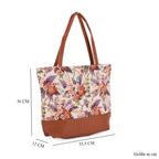 Schultertasche mit Blumenprint, ca. 35.5 x 12 x 36 cm, Mehrfarbig
