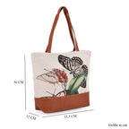 Schultertasche mit Schmetterlingsmuster, ca. 35.5 x 12 x 36 cm, Weiß
