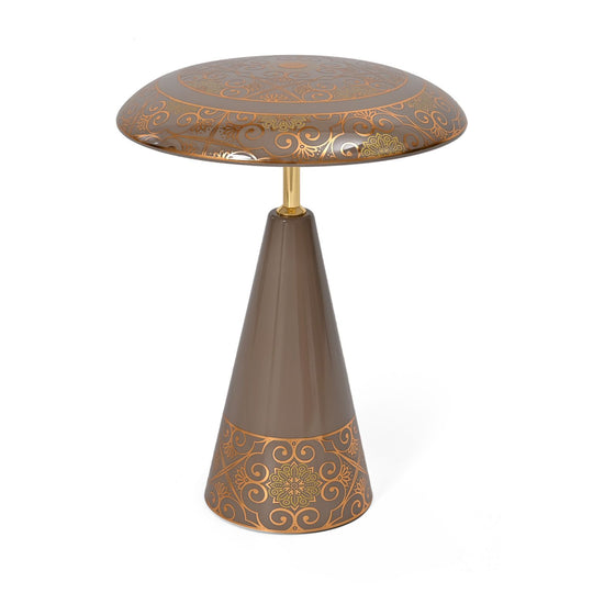 LIVMORE Kabellose Tischlampe mit Touch-Steuerung, Magnetdesign, Orientalisches Muster, 23x31 cm, Braun