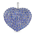 Tansanit Anhänger 925 Silber rhodiniert ca. 19.28 ct
