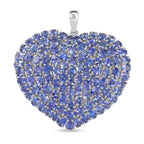 Tansanit Anhänger 925 Silber rhodiniert ca. 19.28 ct