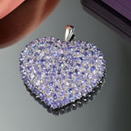 Tansanit Anhänger 925 Silber rhodiniert ca. 19.28 ct