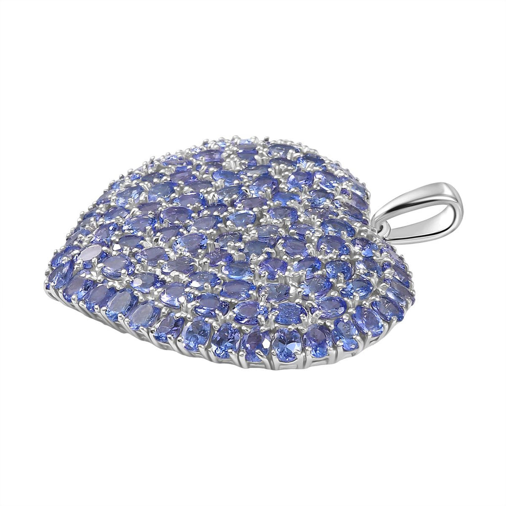Tansanit Anhänger 925 Silber rhodiniert ca. 19.28 ct