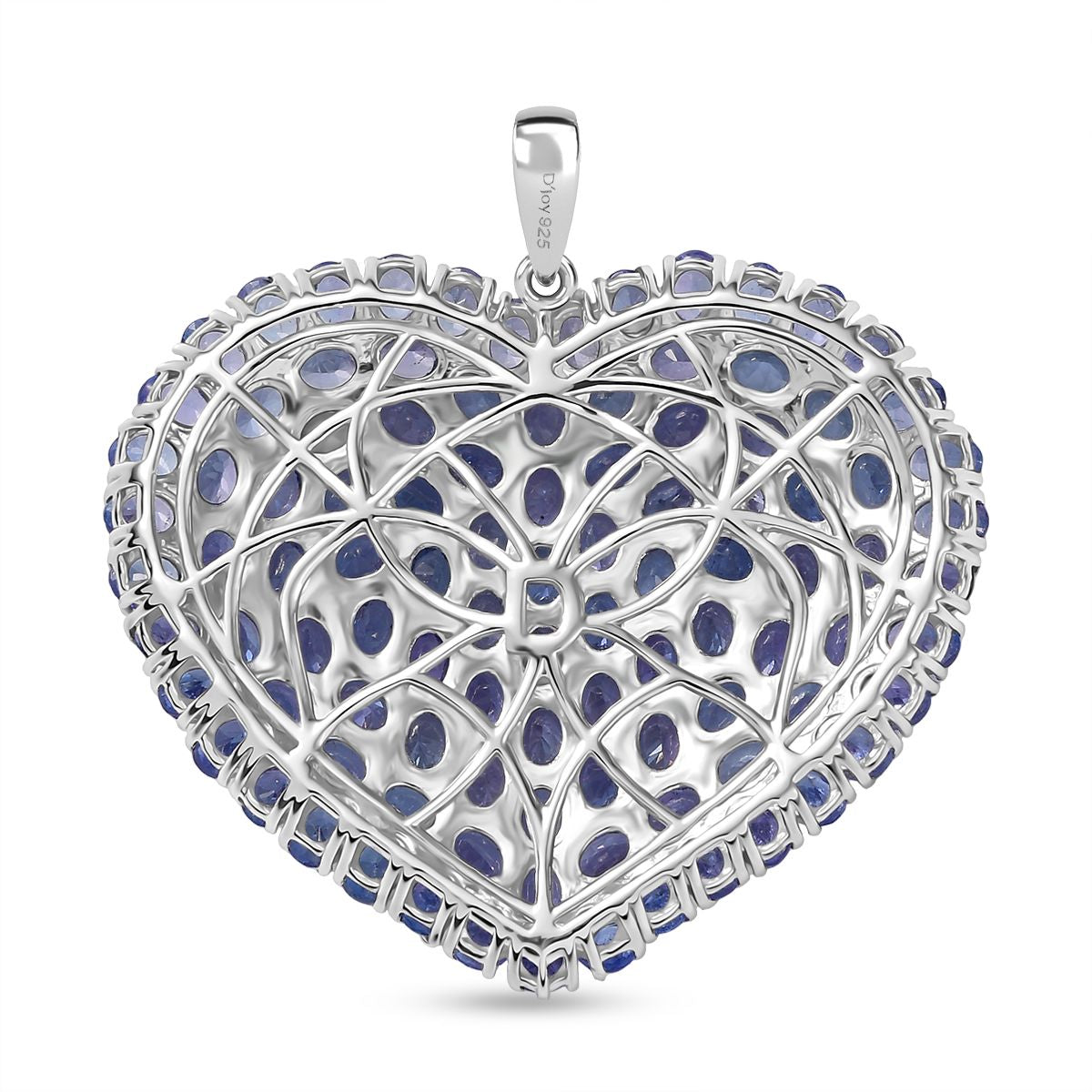 Tansanit Anhänger 925 Silber rhodiniert ca. 19.28 ct