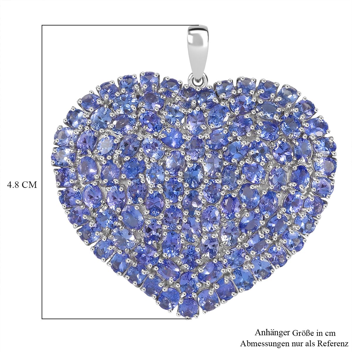 Tansanit Anhänger 925 Silber rhodiniert ca. 19.28 ct