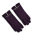 Kaschmir-Handschuhe mit Touchscreen-Funktion, Karomuster, Onesize, Violett