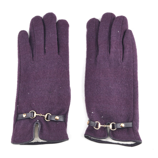 Kaschmir-Handschuhe mit Touchscreen-Funktion, Karomuster, Onesize, Blau
