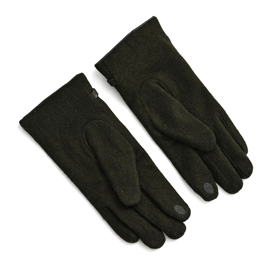 Kaschmir-Handschuhe mit Touchscreen-Funktion, Karomuster, Onesize, Blau