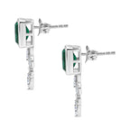 Pfau Quarz Triplette, Weißer Zirkon Ohrringe 925 Silber rhodiniert ca. 3.49 ct