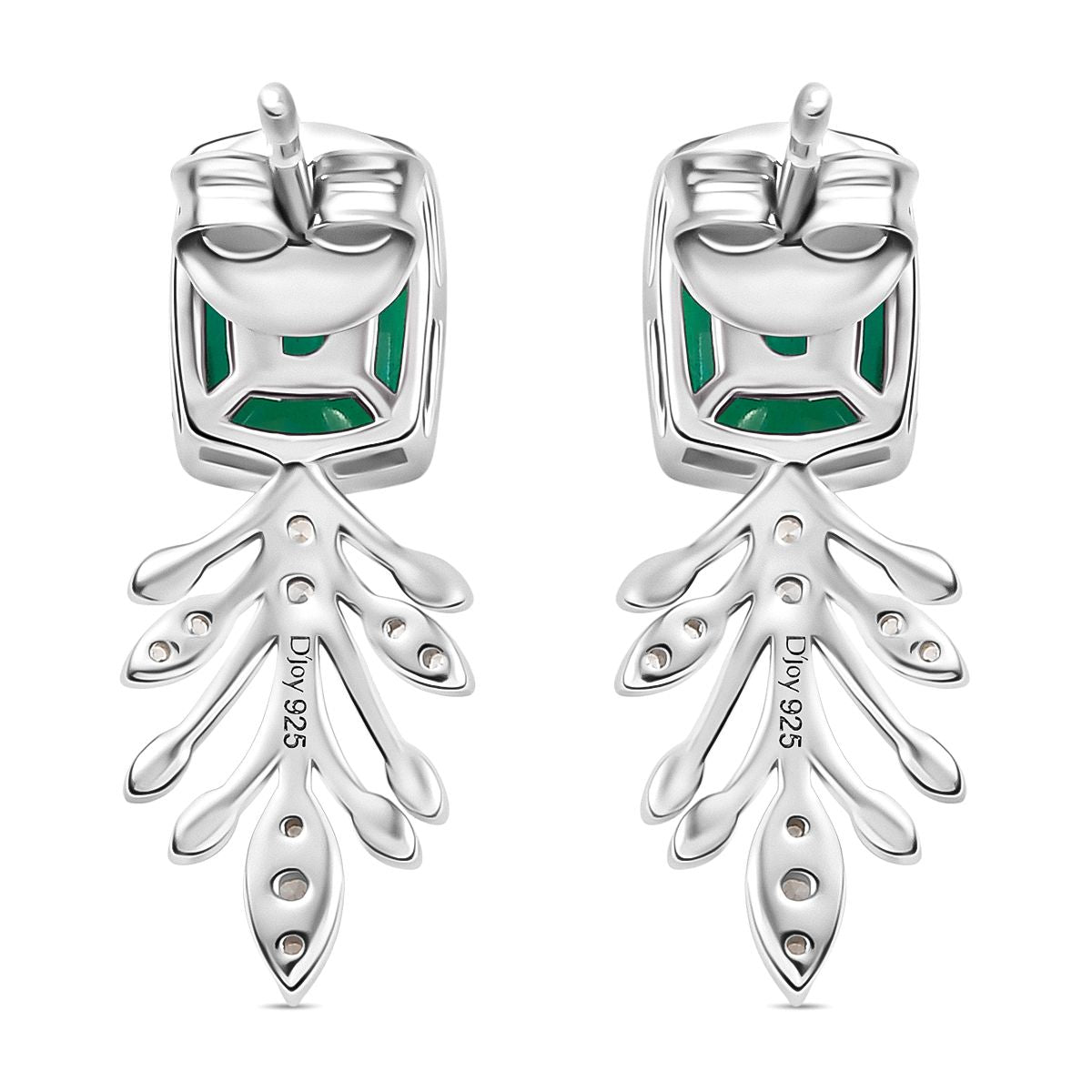 Pfau Quarz Triplette, Weißer Zirkon Ohrringe 925 Silber rhodiniert ca. 3.49 ct
