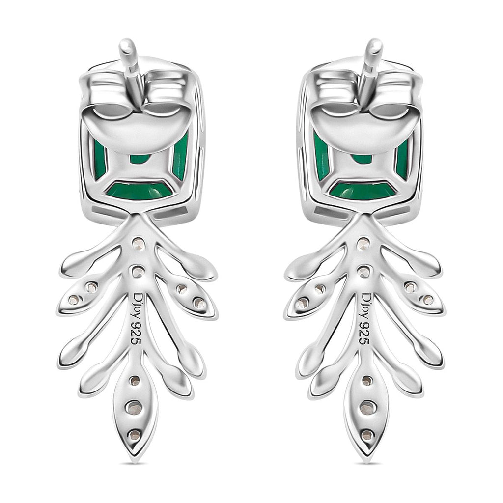 Pfau Quarz Triplette, Weißer Zirkon Ohrringe 925 Silber rhodiniert ca. 3.49 ct