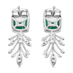 Pfau Quarz Triplette, Weißer Zirkon Ohrringe 925 Silber rhodiniert ca. 3.49 ct