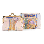 2-in-1-Geldbörse mit Gismonda-Motiv, 11x5x8 cm, Beige