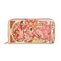 Langbörse mit Alphonse-Mucha-Motiv, 19x4x9 cm, Pink