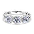 D’joy 100 Facetten Moissanit Ring 925 Silber rhodiniert (Größe 17.00) ca. 1,37 ct