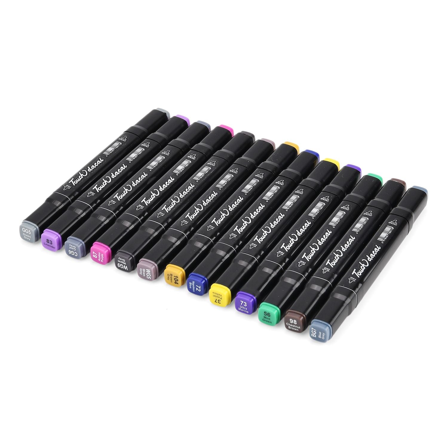 Set mit 48 Dual-Markern und Aufbewahrungstasche, Größe 14x10,5x16 cm, Schwarz
