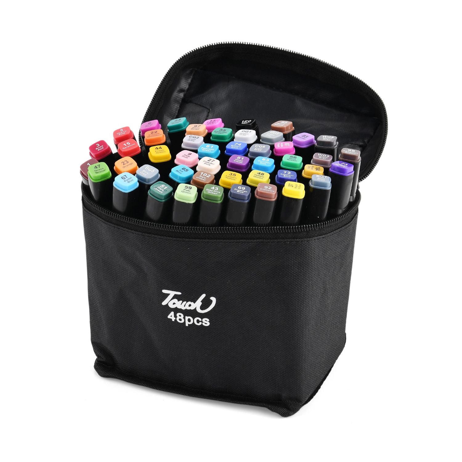 Set mit 120 Dual-Markern und Aufbewahrungstasche, Größe 21x17x16 cm, Schwarz