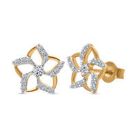 LUXURIANT DIAMOND - Lab Grown Diamant SI-GH SGL zertifiziert Ohrringe 925 Silber 750 Gelbgold Vermeil ca. 0.33 ct