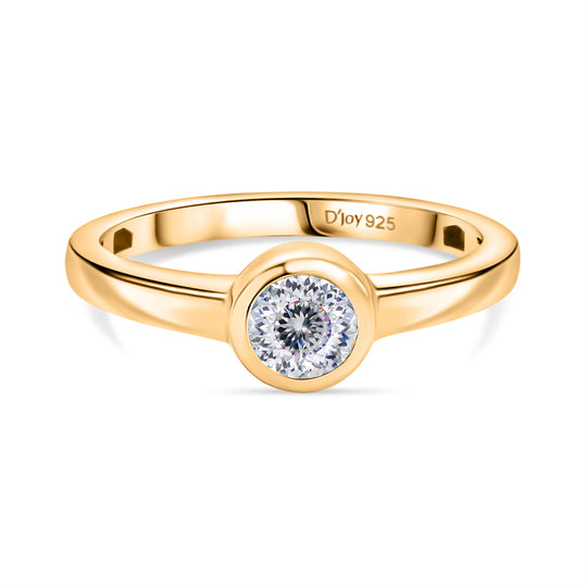 D’joy 120 Facetten Moissanit Ring 925 Silber platiniert ca. 0,47 ct