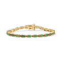 Smaragd, Natürlicher Mosambik-Rubin Armband ca. 20 cm 925 Silber 750 Gelbgold Vermeil ca. 7,18 ct.