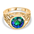 D’joy Pfau Quarz Triplette Ring 925 Silber 750 Gelb Vergoldet (Größe 16.00) ca. 3,41 ct