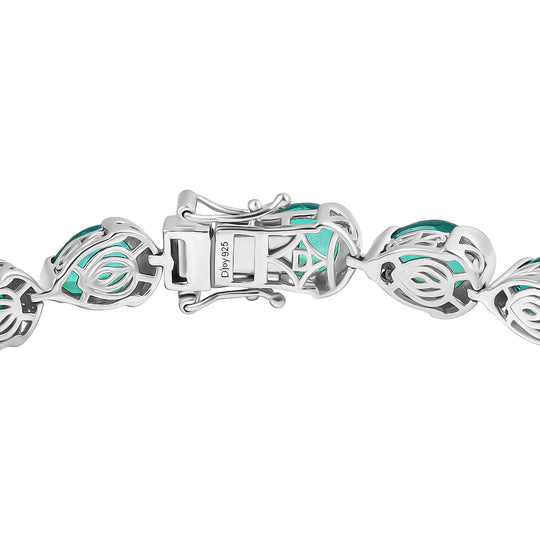 D'joy Pfau Quarz Triplette Armband ca. 20 cm 925 Silber rhodiniert ca. 31.76 ct