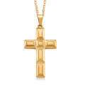 Kreuz Anhänger mit Kette, Reiner Edelstahlca. 50 cm, Goldfarben
