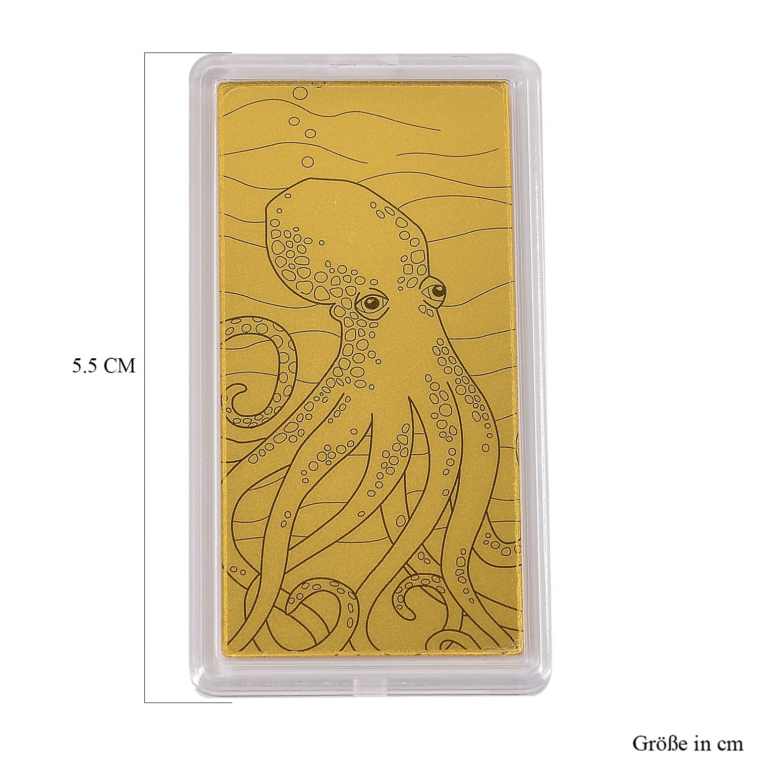 999er Goldbarren mit Oktopus Motiv