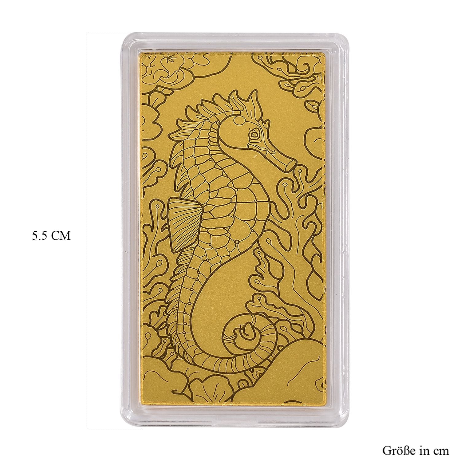 999er Goldbarren mit Seepfärdchen Motiv