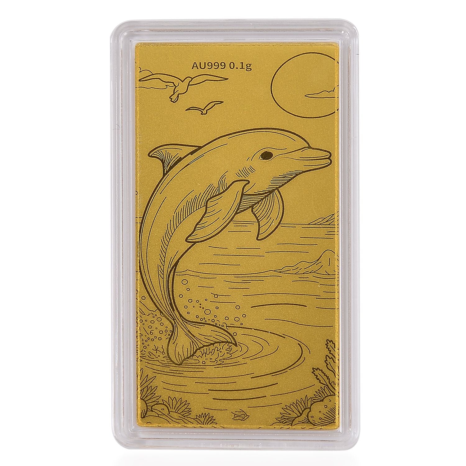 999er Goldbarren mit Delfin-Motiv
