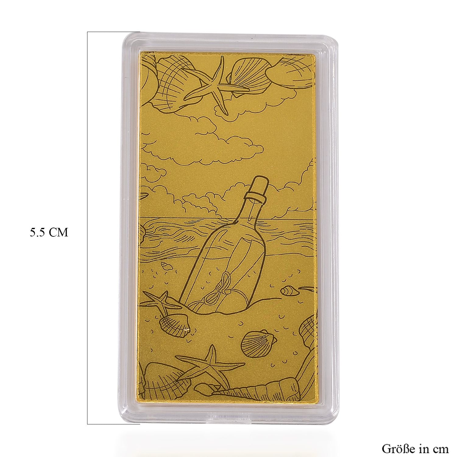 999er Goldbarren mit Flasche-Motiv