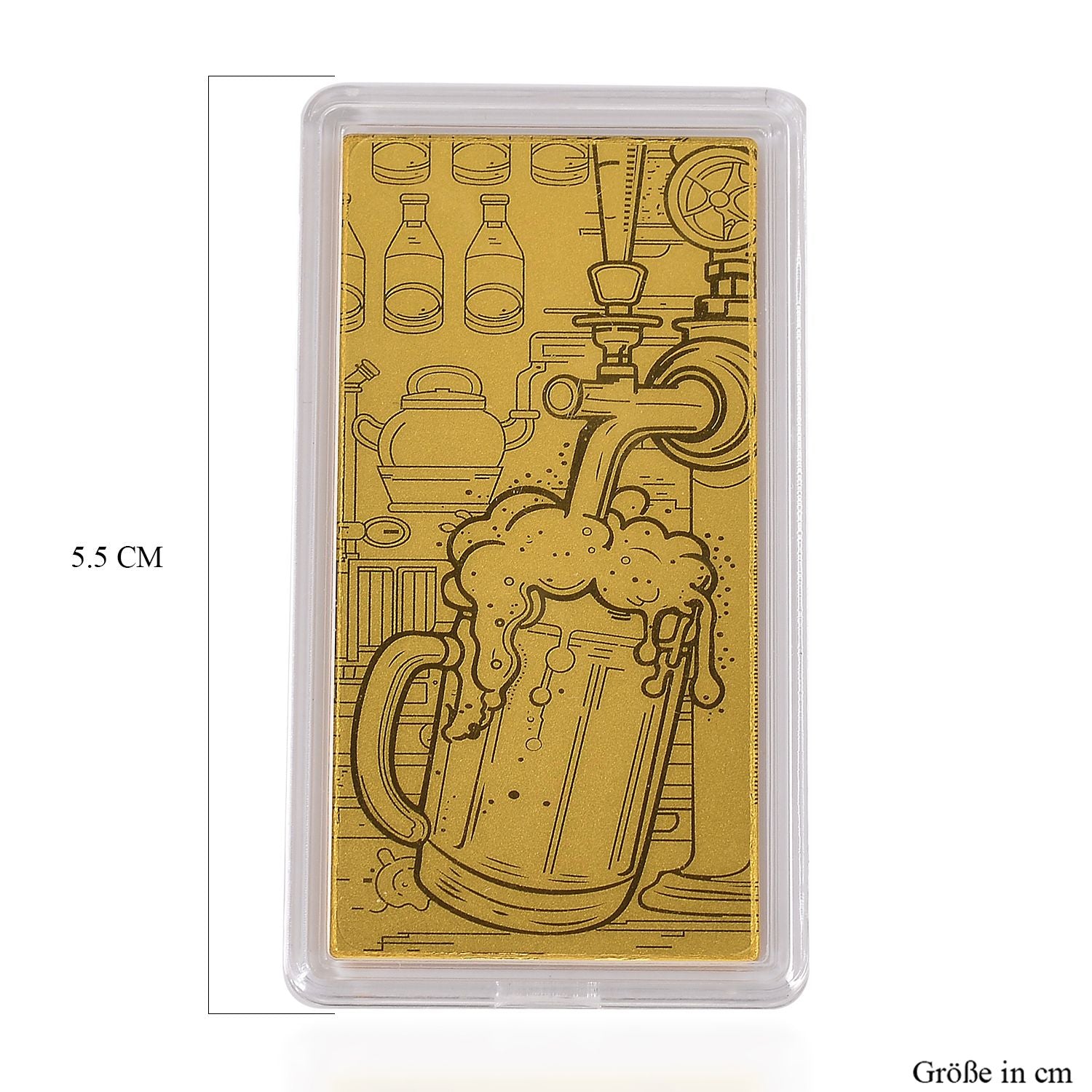 999er Goldbarren mit Glas-Motiv