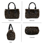 Crossbody Bag in Leopard-Optik, Braun-Schwarz, 26x17x13 cm