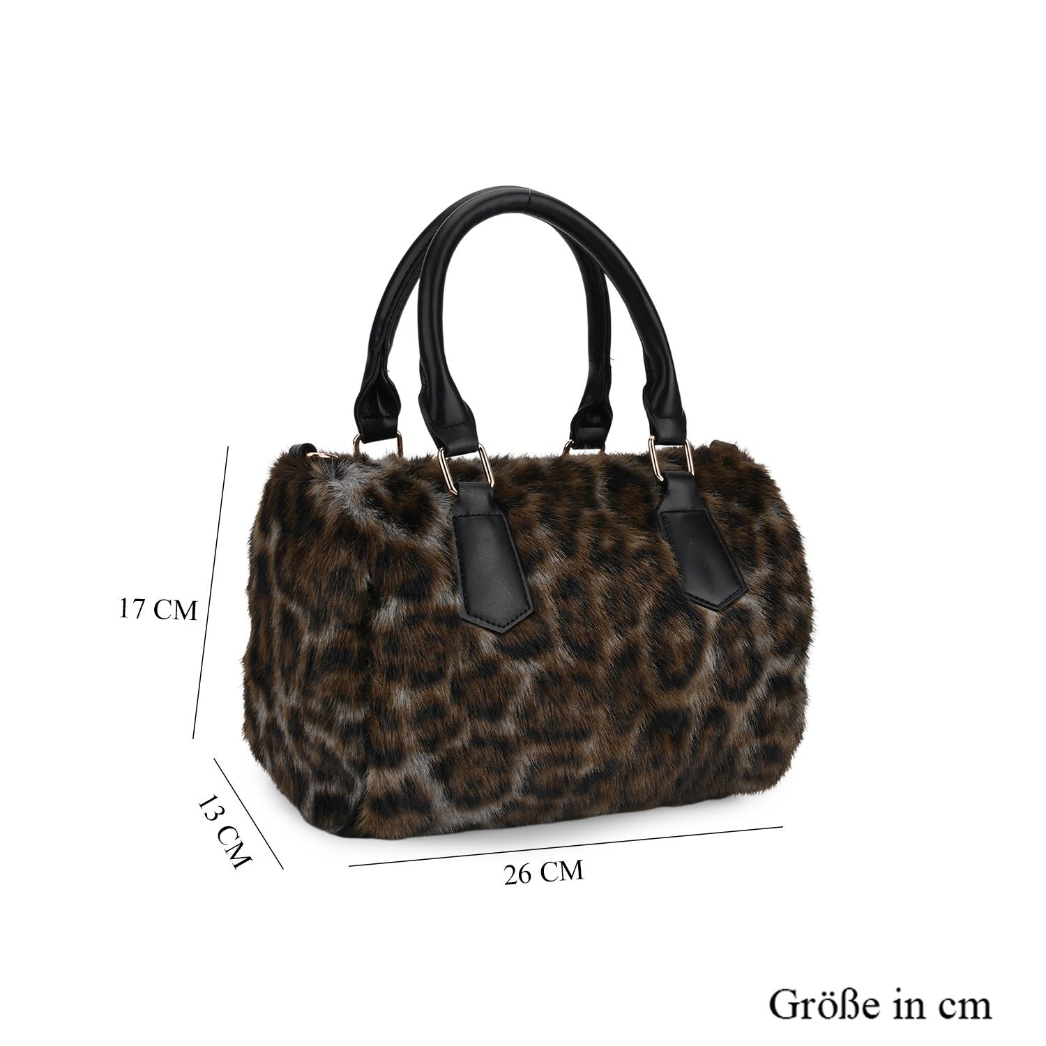 Crossbody Bag in Leopard-Optik, Braun-Schwarz, 26x17x13 cm