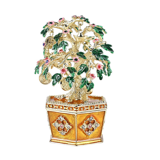 Geldbaum-Schmuckschatulle, 12x6,5 cm, Gold