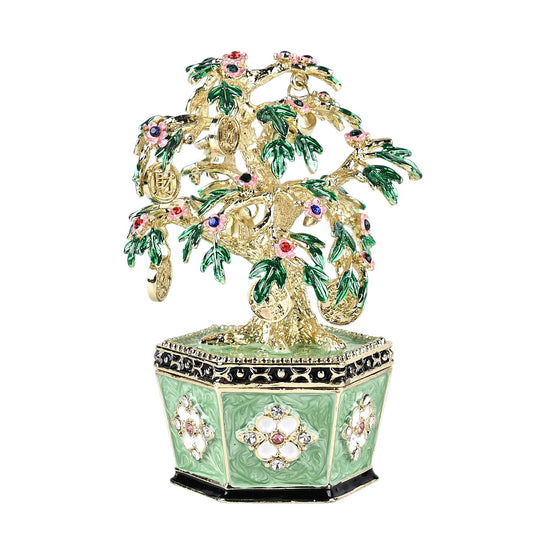 Geldbaum-Schmuckschatulle, 12x6,5 cm, Gold