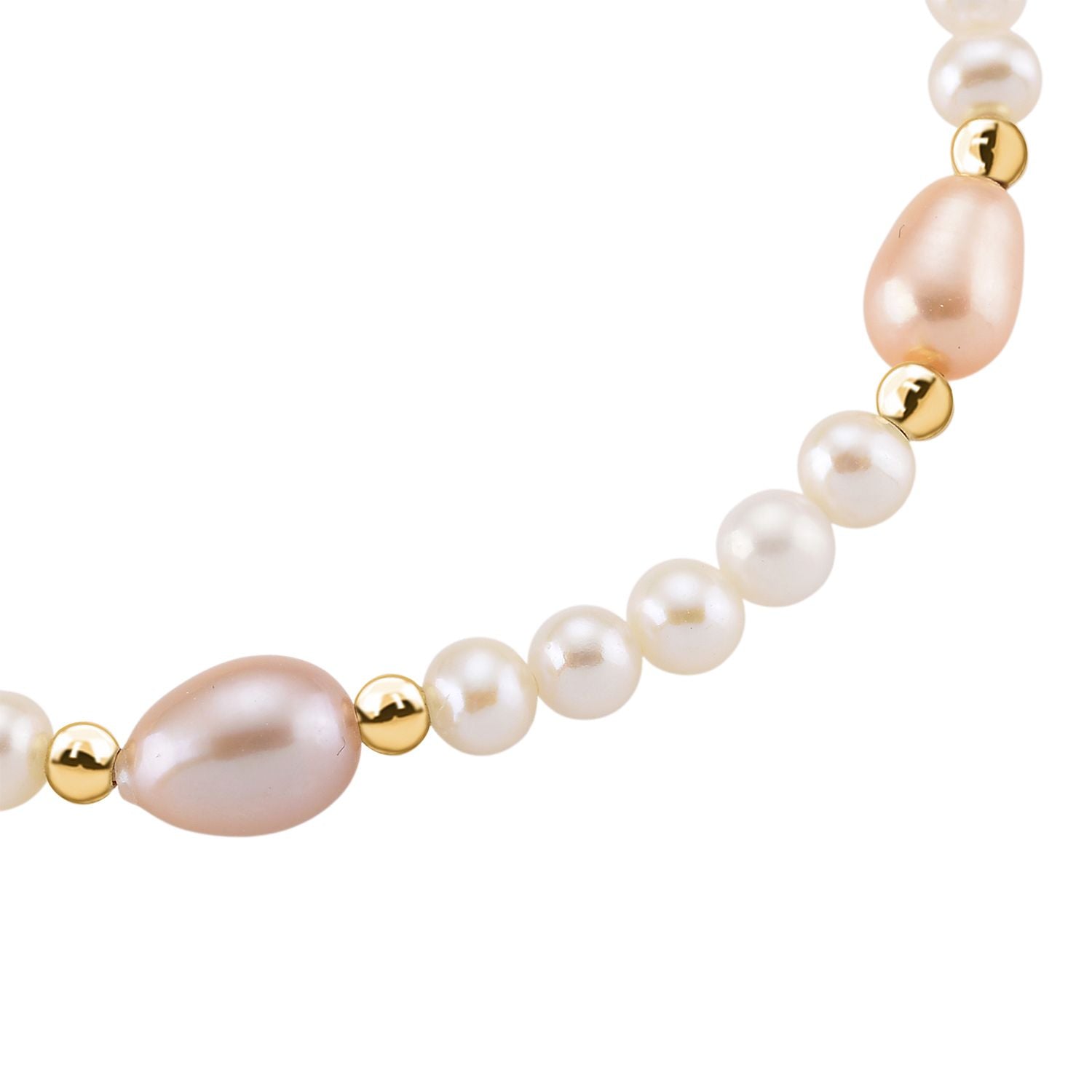 AAA mehrfarbiges Süßwasser Perle Armband, 18+2,5cm, Messing