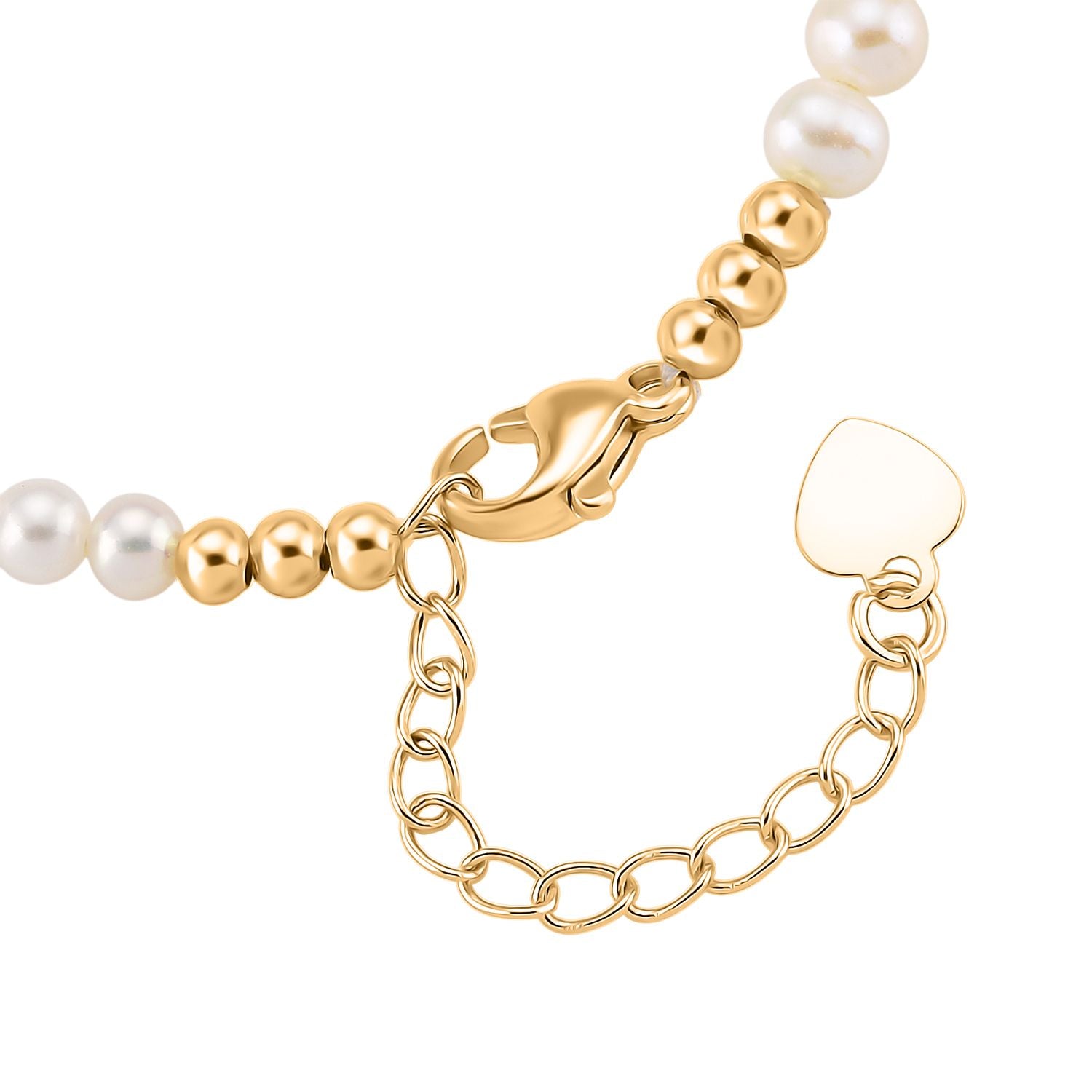 AAA Mehrfarbige Süßwasser Perle Armband ca. 18cm + 2.5cm Extender, Nickelfreies Messing gelb vergoldet