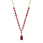 Empress Flame - D joy Lab Created Padparadscha-Saphir Halskette ca. 45 cm 925 Silber 750 Gelbgold Vermeil ca. 19.30 ct