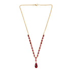 Empress Flame - D joy Lab Created Padparadscha-Saphir Halskette ca. 45 cm 925 Silber 750 Gelbgold Vermeil ca. 19.30 ct