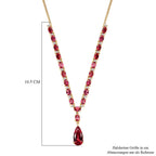Empress Flame - D joy Lab Created Padparadscha-Saphir Halskette ca. 45 cm 925 Silber 750 Gelbgold Vermeil ca. 19.30 ct