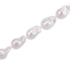 Exklusives Angebot- Weiße Süßwasser Barockperle Collier, ca. 45 cm mit 5 cm Extender, 925 Silber rhodiniert, (Perlenröße ca. 18-19 mm x 24-30 mm)