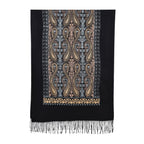 Bestickter Schal mit Paisley und Floralem Stickerei, 70 x 180 cm, Schwarz