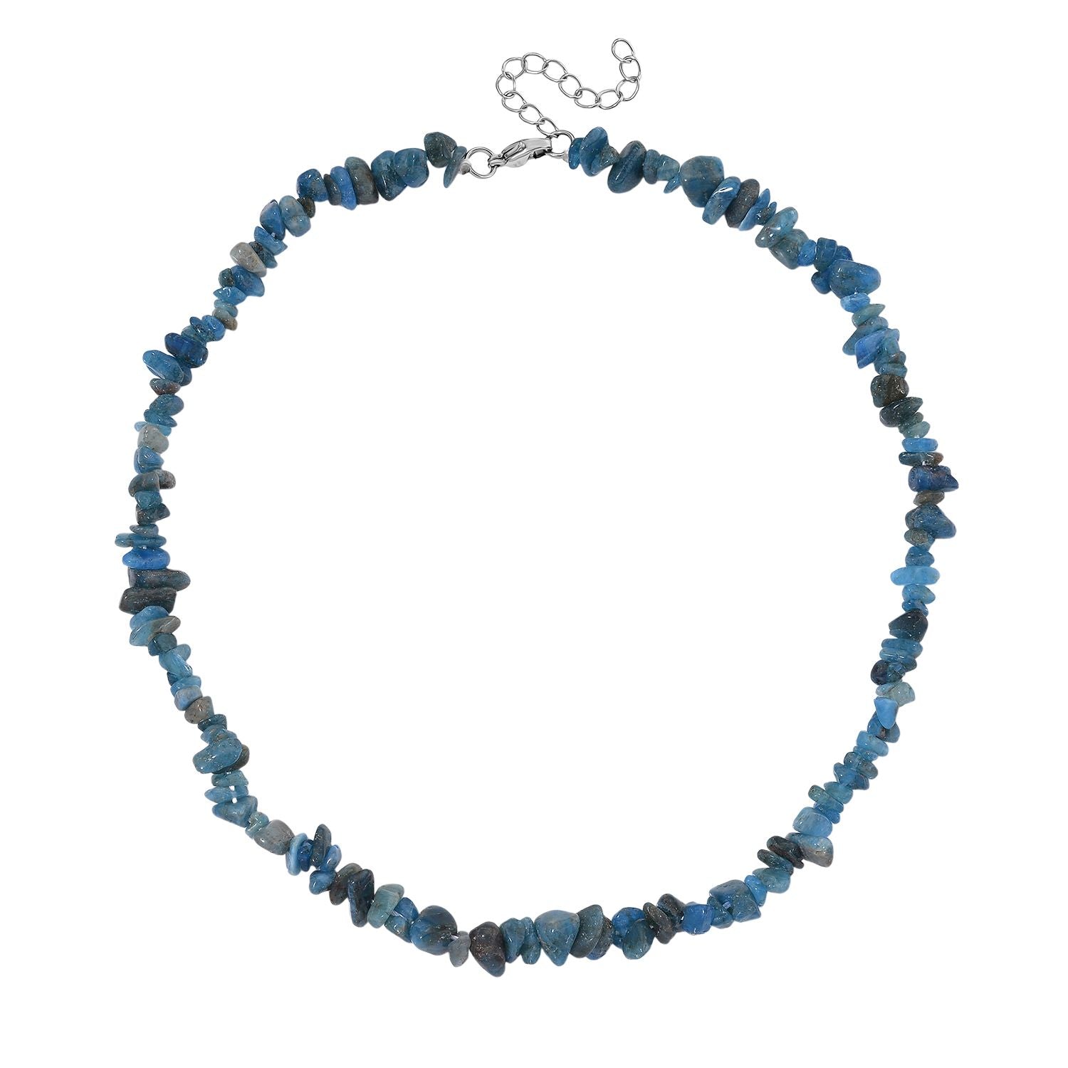 Neon Apatit Halskette, flexibel, Reiner Edelstahl ca. 160.00 ct